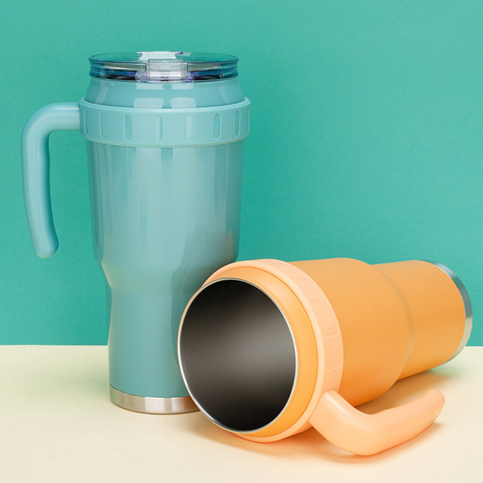 Mug Isotherme 1182ml 40oz Avec Poignée Et Paille - AGH Life Tasse Café Voyage Inox 304 Double Paroi